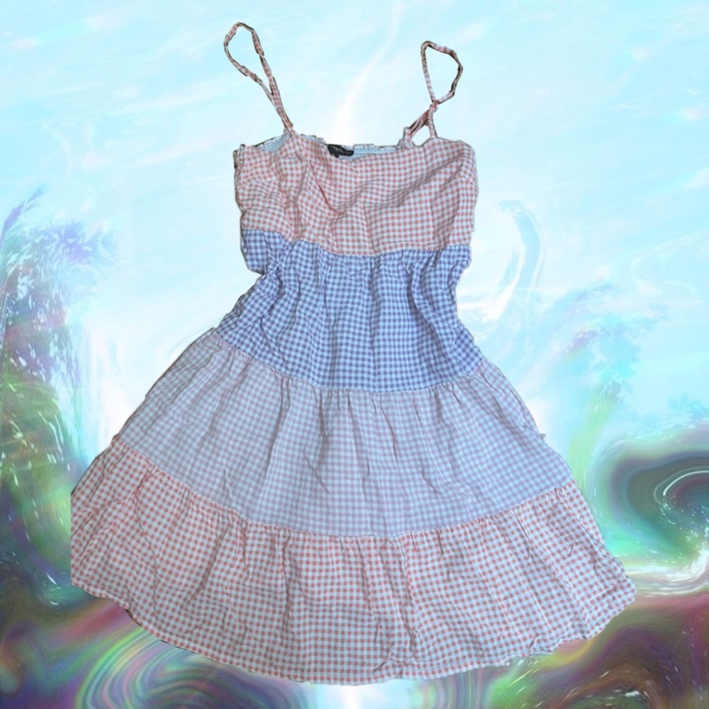 Pastel Gingham Babydoll Dress